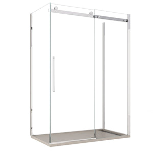 Box doccia tre lati porta scorrevole trasparente h195cm 8mm anticalcare euclide, misura 70x100x70