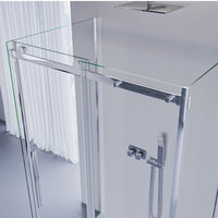 Box doccia tre lati porta scorrevole trasparente h195cm 8mm anticalcare euclide, misura 75x120x75