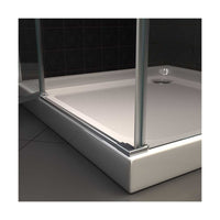 Box doccia 3 lati battente a doppia porta trasparente 8mm h195 glam, dimensioni 90x100x90