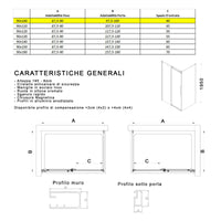 Box doccia due lati trasparente anticalcare porta scorrevole h195 8mm euclide, misura 90x100