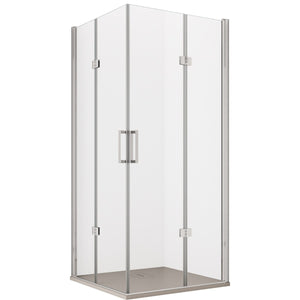 Box doccia 2 lati a soffietto trasparente senza profili 6mm h195 anticalcare rea, misura 70x85