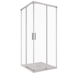 Box doccia due lati scorrevole trasparente 6mm h195cm unico, misura 90x100