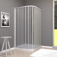 Box doccia 2 lati angolare soffietto in pvc bianco, misura 110x70