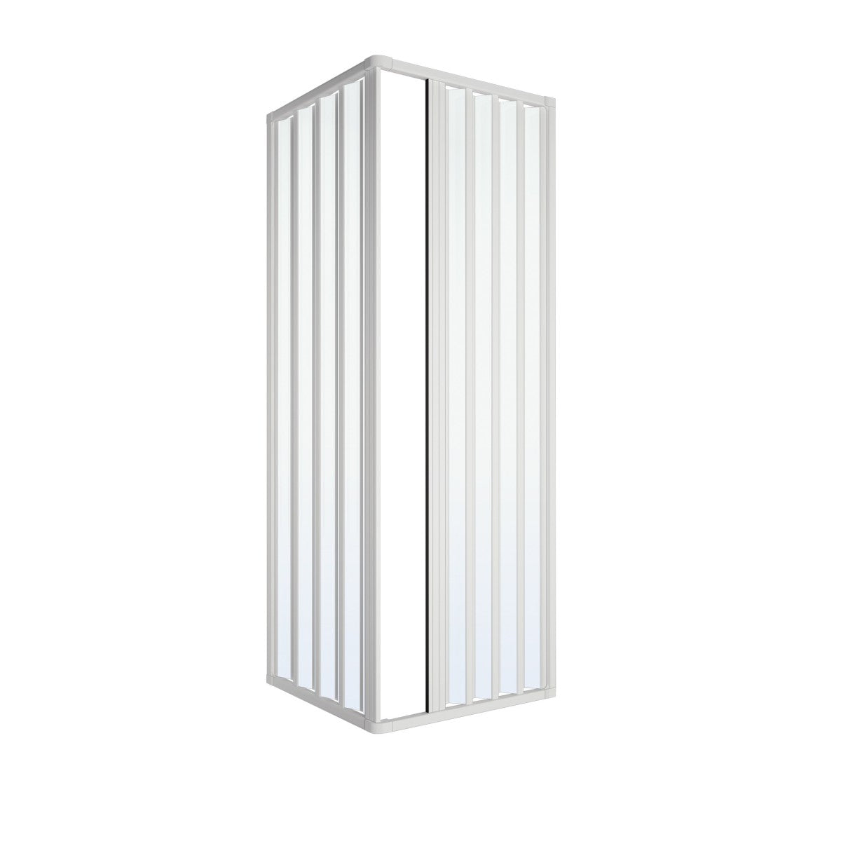 Box doccia a due lati in pvc h185 bianco, misura 75x75