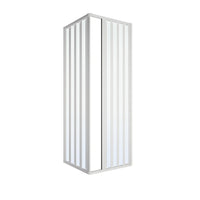 Box doccia a due lati in pvc h185 bianco, misura 75x75