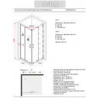 Box Doccia Angolare 80x90 Cm Scorrevole Opaco