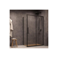 Box doccia scorrevole trasparente 6mm erica profilo nero, dimensioni 110x90