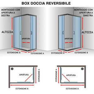 Box doccia Style 70x75x190cm in cristallo trasparente 6 mm - HDcasa