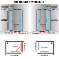 Box doccia Style 80x120xh190cm in cristallo trasparente 6 mm - HDcasa