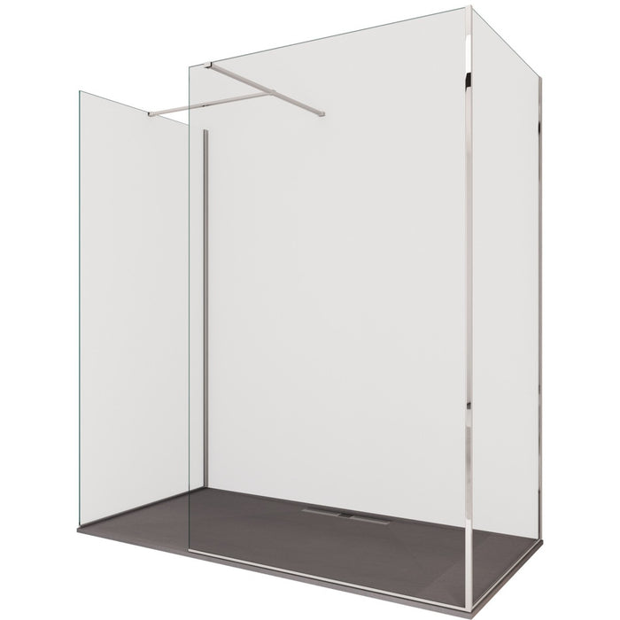 Box doccia tre lati accesso libero senza profili h195 8mm osiride, misura 80x90x80