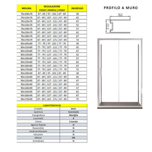 Box Doccia 3 Lati 90x110x90 cm 1 Anta Scorrevole in Cristallo Trasparente 6mm H195 Bonussi Edvige