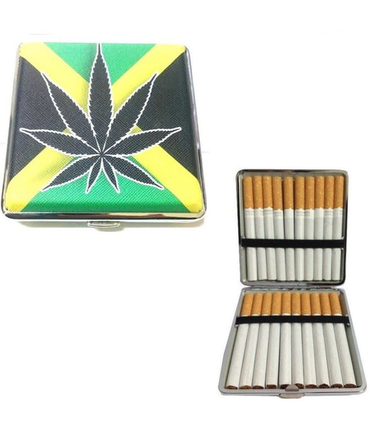 Box Portasigarette Porta Sigarette Tabacco Monete Banconote Metallo Jamaica         