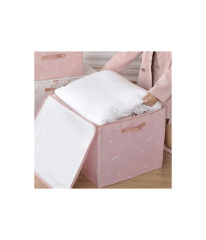 Box Scatola Salvaspazio Armadio Contenitore Porta Oggetti Organizer 48x38x28 Cm  Rosa       