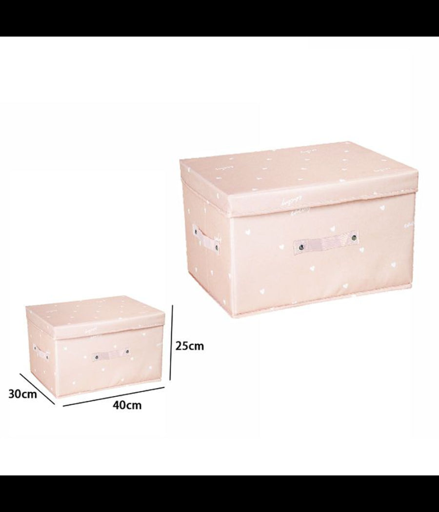 Box Scatola Salvaspazio Armadio Contenitore Porta Oggetti Organizer 40x30x25 Cm  Rosa       