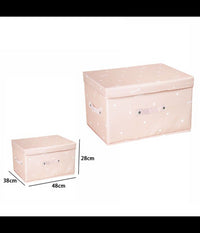 Box Scatola Salvaspazio Armadio Contenitore Porta Oggetti Organizer 48x38x28 Cm  Rosa       