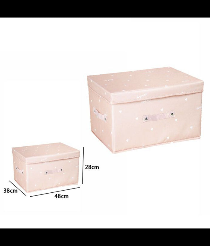 Box Scatola Salvaspazio Armadio Contenitore Porta Oggetti Organizer 48x38x28 Cm  Rosa       