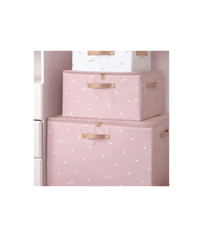 Box Scatola Salvaspazio Armadio Contenitore Porta Oggetti Organizer 48x38x28 Cm  Rosa       