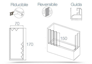 Box sopravasca Galassia 2 ante 70x170cm apertura angolare - Rollplast Pinto