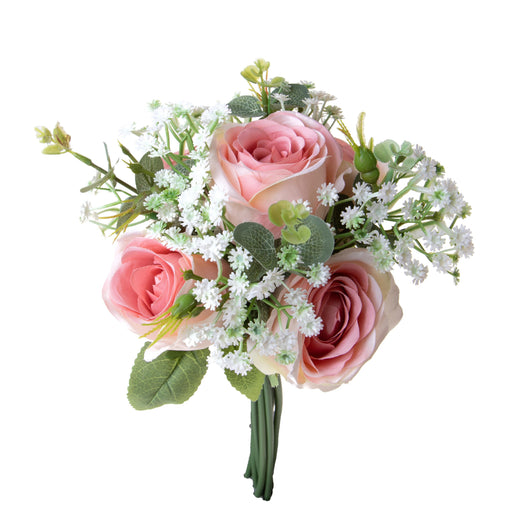 Set 3 Bouquet Artificiali Rose Gypsophila 32 cm