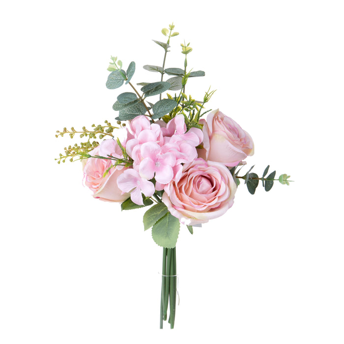 Set 4 Bouquet Artificiali Rose Ortenzia 40 cm