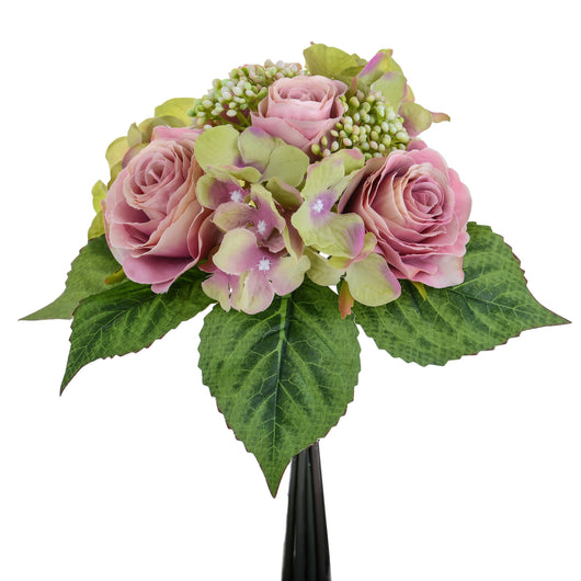 Set 3 Bouquet Artificiali con Rose H 31 cm