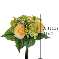 Set 3 Bouquet Artificiali con Rose H 31 cm