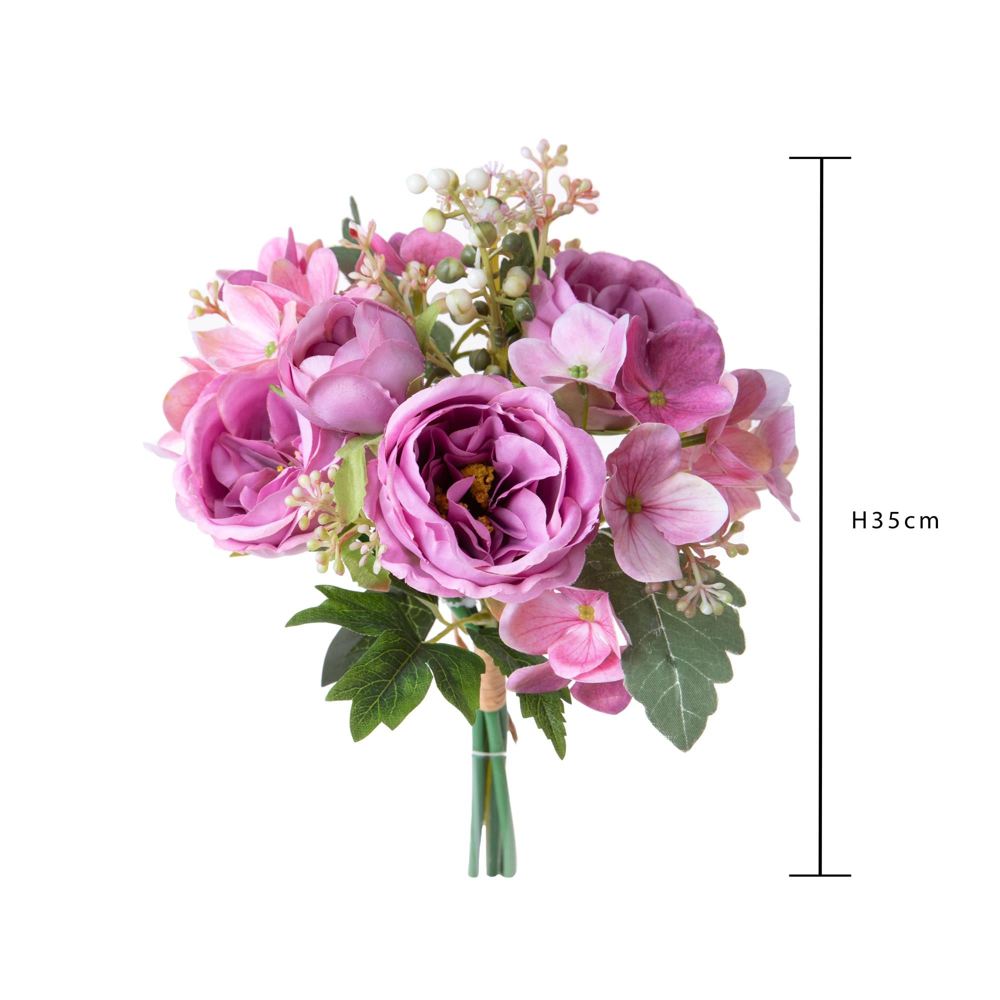 Set 3 Bouquet Artificiali Cabbage Rose 35 cm