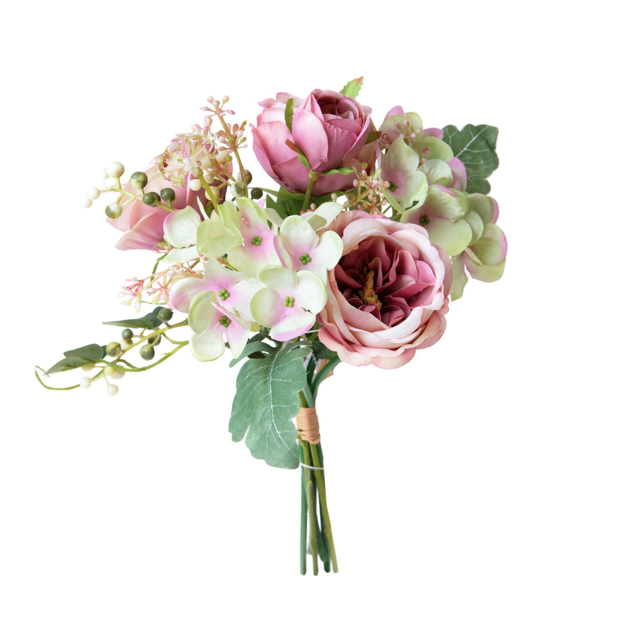 Set 3 Bouquet Artificiali Cabbage Rose 35 cm