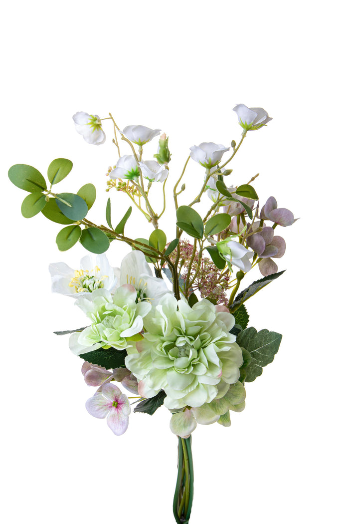 Set 2 Bouquet Artificiali Legato con Helleborus H 52 cm