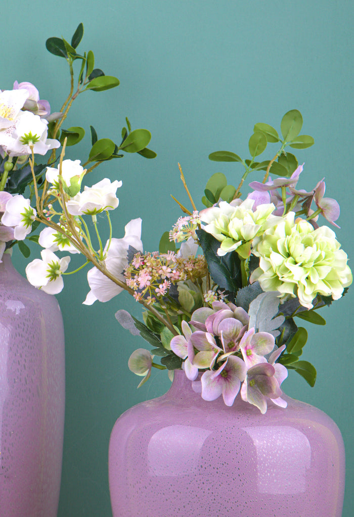 Set 2 Bouquet Artificiali Legato con Helleborus H 52 cm