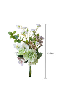 Set 2 Bouquet Artificiali Legato con Helleborus H 52 cm