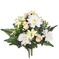 Set 2 Bouquet Artificiali con Dalie Bianche e Champagne