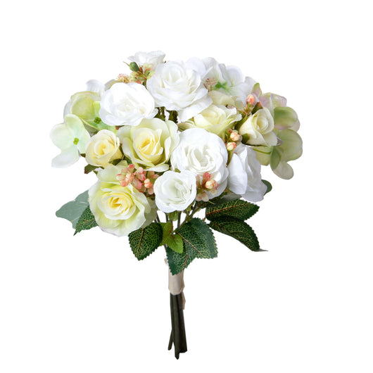 Set 4 Bouquet Artificiali Rose Ortenzie 36 cm