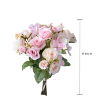 Set 4 Bouquet Artificiali Rose Ortenzie 36 cm