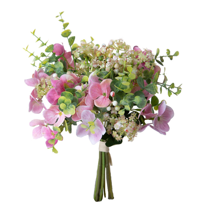 Set 3 Bouquet Artificiali Eucalipto Ortenzie 34 cm