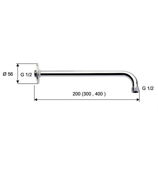 Braccio doccia, conico 20 cm cod 75948