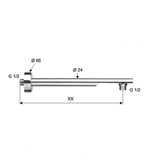 Braccio doccia da soffitto quadrato 10 cm cod 75958