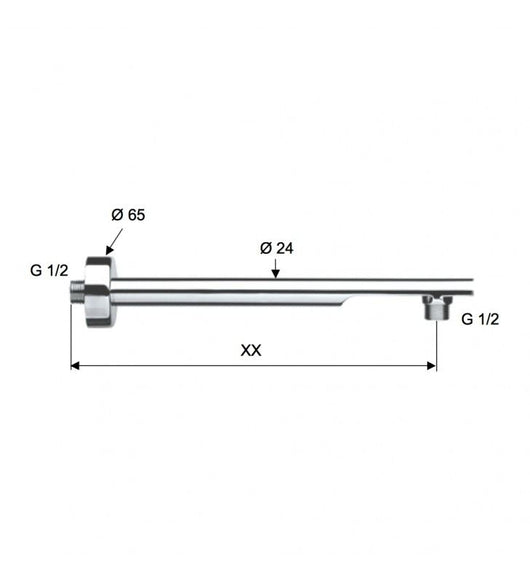 Braccio doccia da soffitto quadrato 10 cm cod 75958