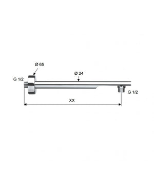 Braccio doccia da soffitto quadrato 20 cm cod 75959