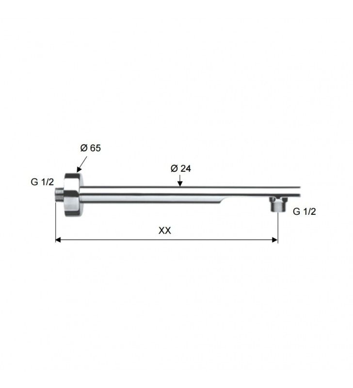 Braccio doccia da soffitto quadrato 30 cm cod 75960