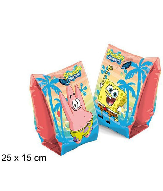 Braccioli Gonfiabili Spongebob Mare Piscina Nuoto Per Bambini Manicotti 25x15cm         