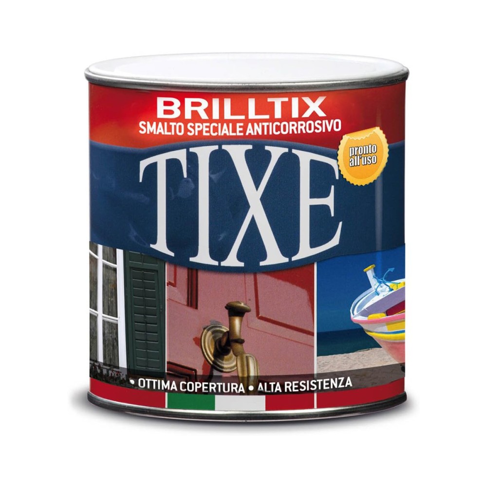 Brilltix 750ml smalto lucido base solvente colore grigio marina diretto su ruggine