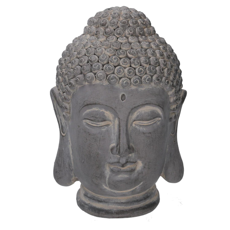 Buddha resina grigio cm21x20h32