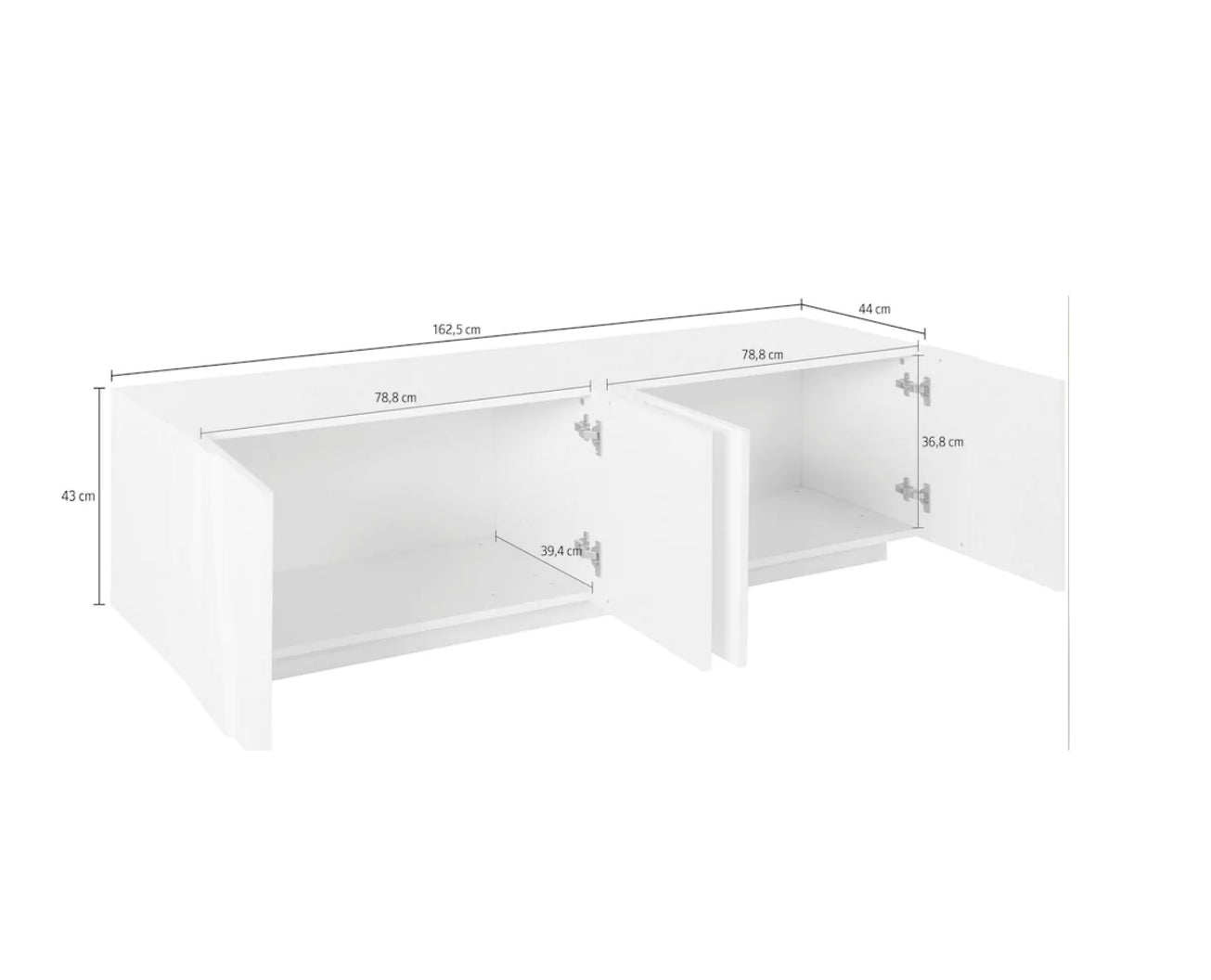  Mobile porta Tv a 4 ante con disegni geometrici in finitura Ardesia, ZTCA70343869 