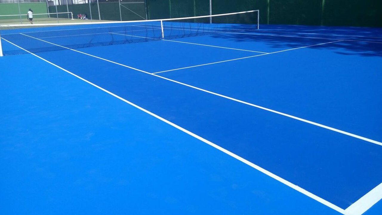  Pittura per pavimenti esterni ed interni e campi sportivi 14 L BLU - Pavimento di garage e pavimenti in cemento 