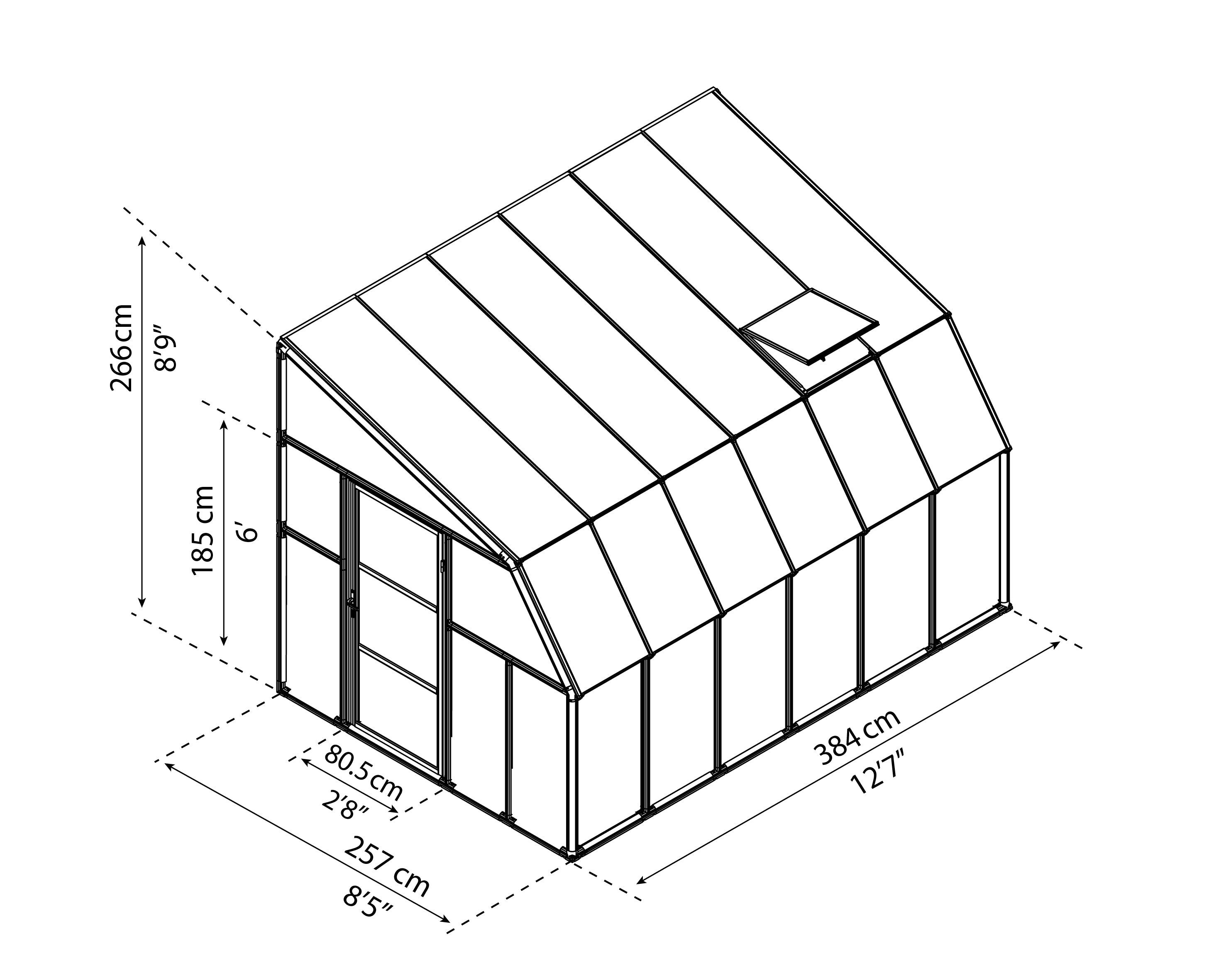 Veranda in Policarbonato Sun Room 2.7X3.8 m Bianco 