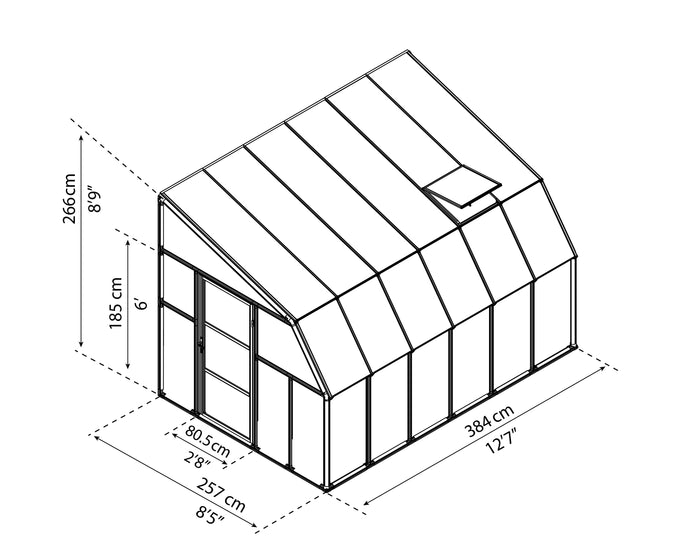 Veranda in Policarbonato Sun Room 2.7X3.8 m Bianco 