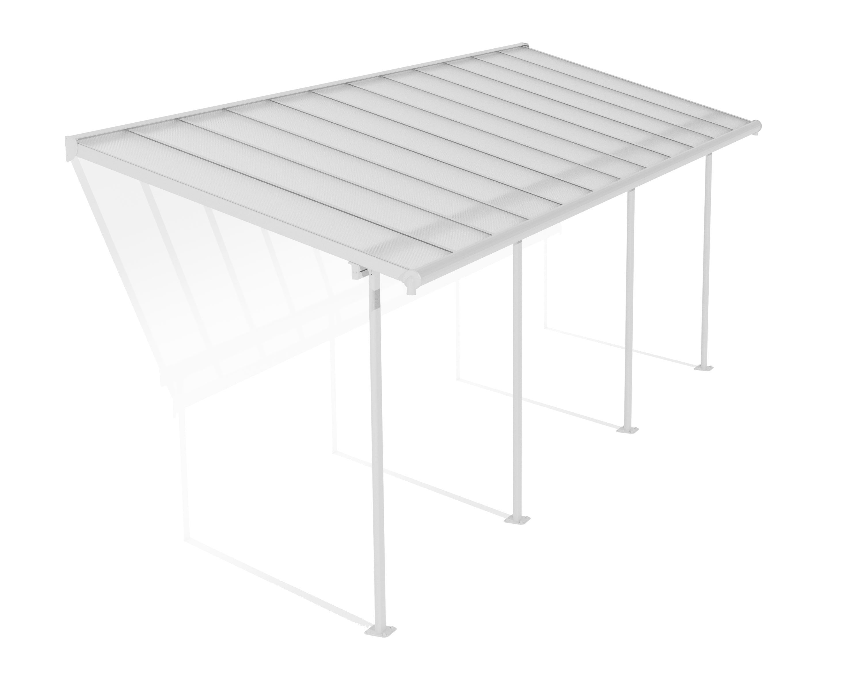 Pergola Sierra Addossata in Alluminio  2.3X6.7 m Bianco