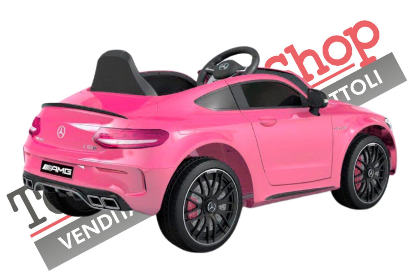 Auto Macchina Elettrica per Bambini Mercedes C63 AMG 12V colore Rosa