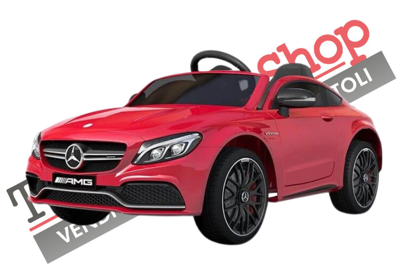 Auto Macchina Elettrica per Bambini Mercedes C63 AMG 12V colore Rosso